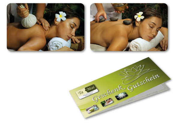 Massagegutschein für eine Kräuterstempel- oder Hot Stone Massage