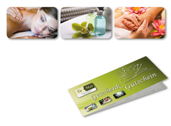 Massagegutschein für Wellness-, Aromaöl- oder Fußmassage 